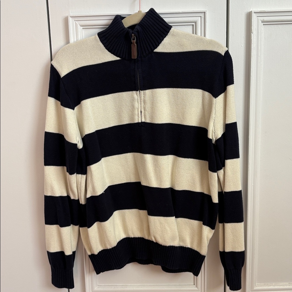 BRANDY MELVILLE STRIPED HALF ZIP PULLOVER